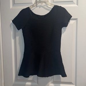 Zara small black short sleeve ribbed shirt